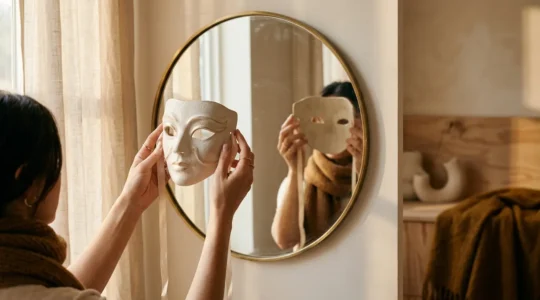 Scène évocatrice illustrant les multiples facettes de la personnalité et l'authenticité en séduction