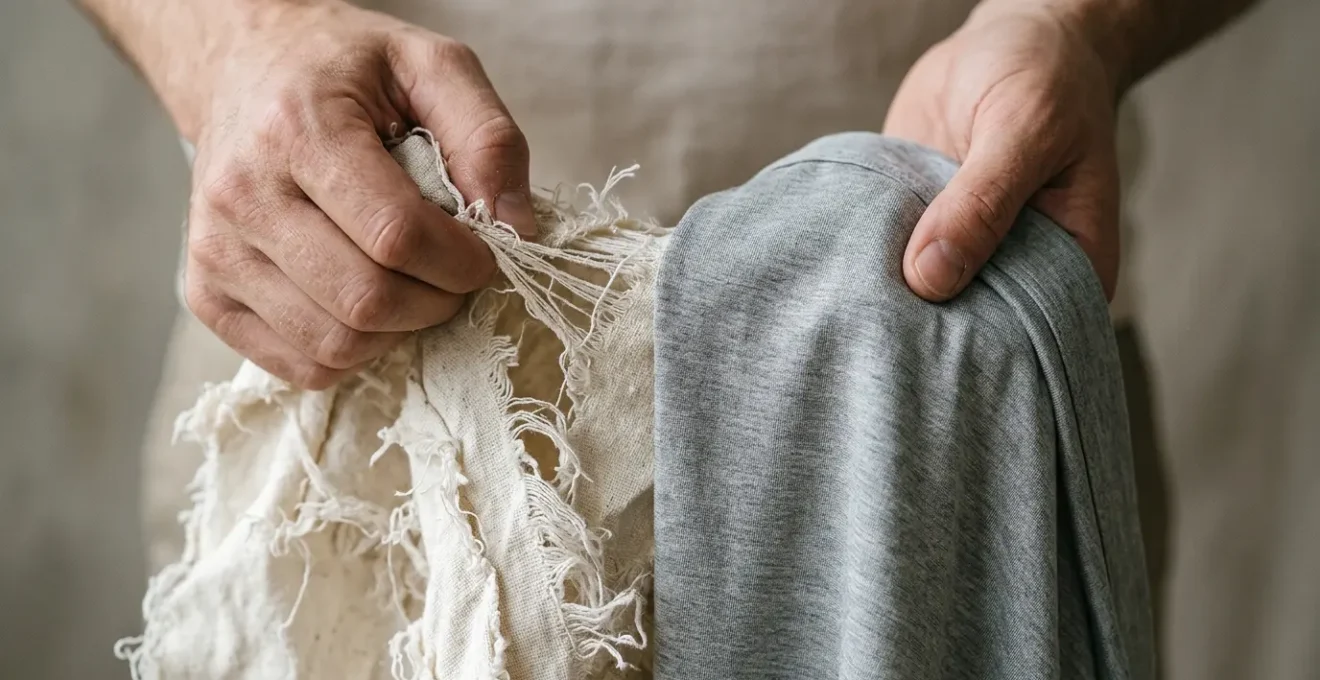Homme éliminant un boxer en coton usé pour adopter une solution moderne