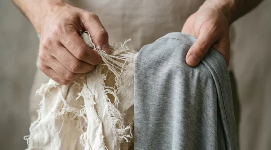 Homme éliminant un boxer en coton usé pour adopter une solution moderne