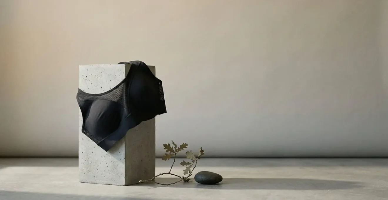 Composition minimaliste célébrant la lingerie épurée pour femmes modernes de 30 à 40 ans