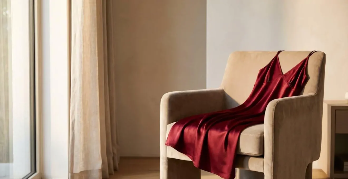 Nuisette en soie rouge évoquant la confiance et la féminité assumée