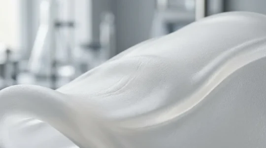 Texture douce de silicone médical de haute qualité éclairé par une lumière naturelle pour évoquer la sécurité et la pureté des matériaux