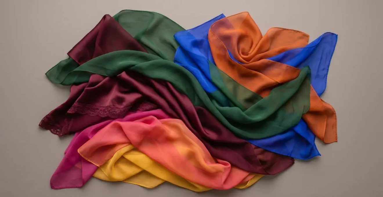 Assortiment de couleurs complémentaires pour la lingerie sur un cercle chromatique